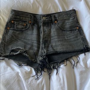 Levi’s washed black jean shorts